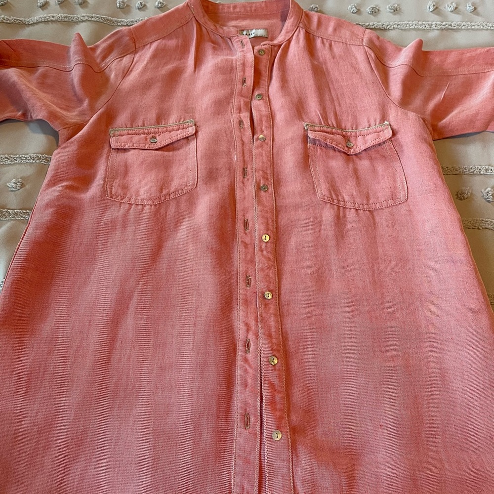 Zara Basic Linen/Flax Shirt/ Bathing Suit Cover U… - image 5